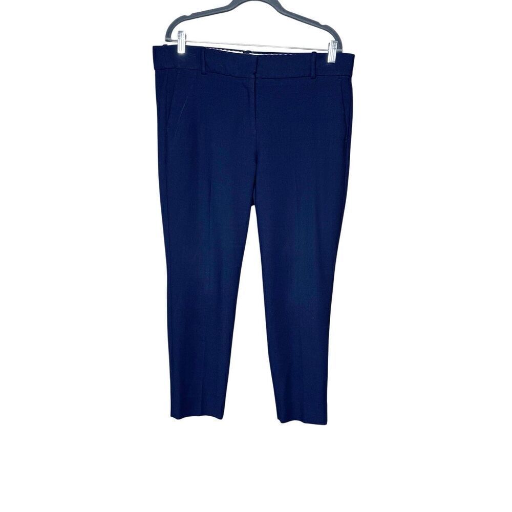J. Crew navy blue Cameron high rise slim cropped pants size 14 - Picture 2 of 14